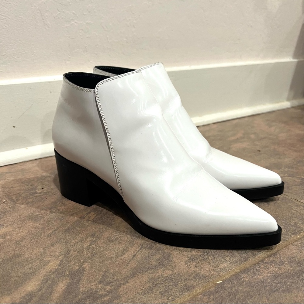 Stella McCartney Optical White Vegan Leather Ankle Boots